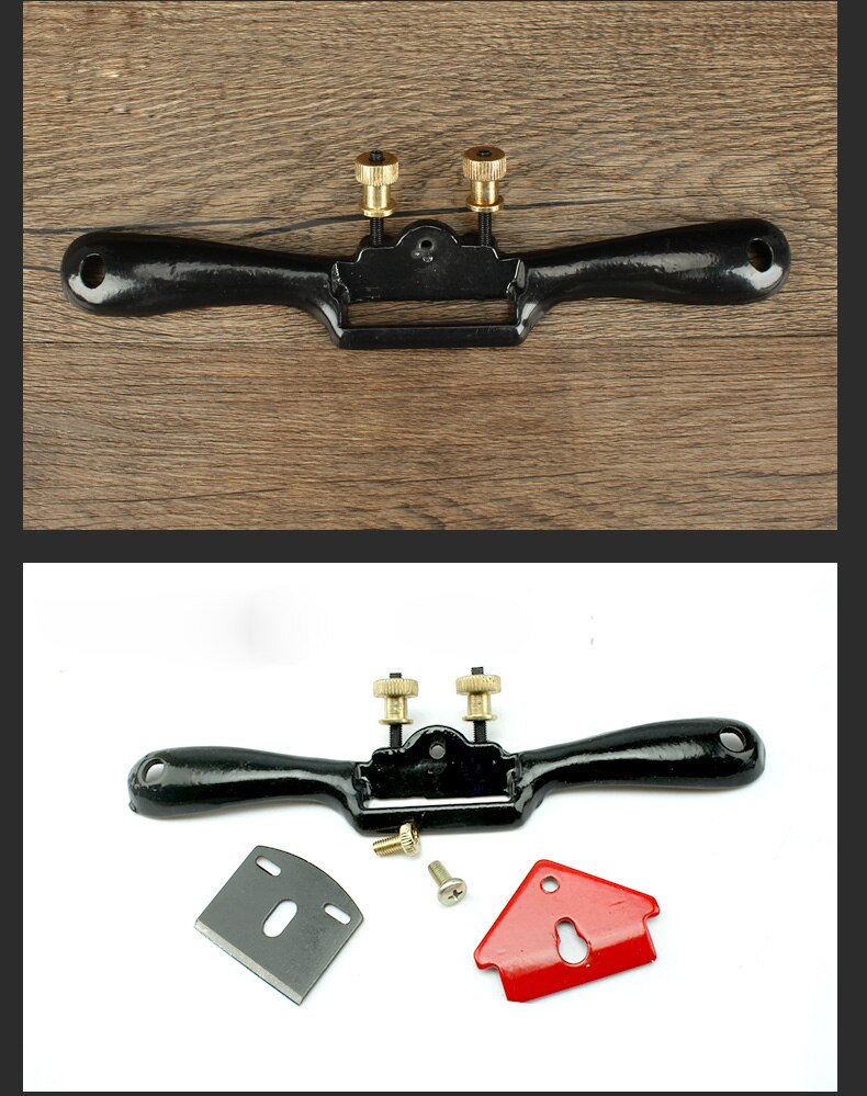 Adjustable Plane Spokeshave Woodworking Hand Planer Trimming Tools 9 Inch Wood Hand Cutting Edge Chisel Tool with Screw