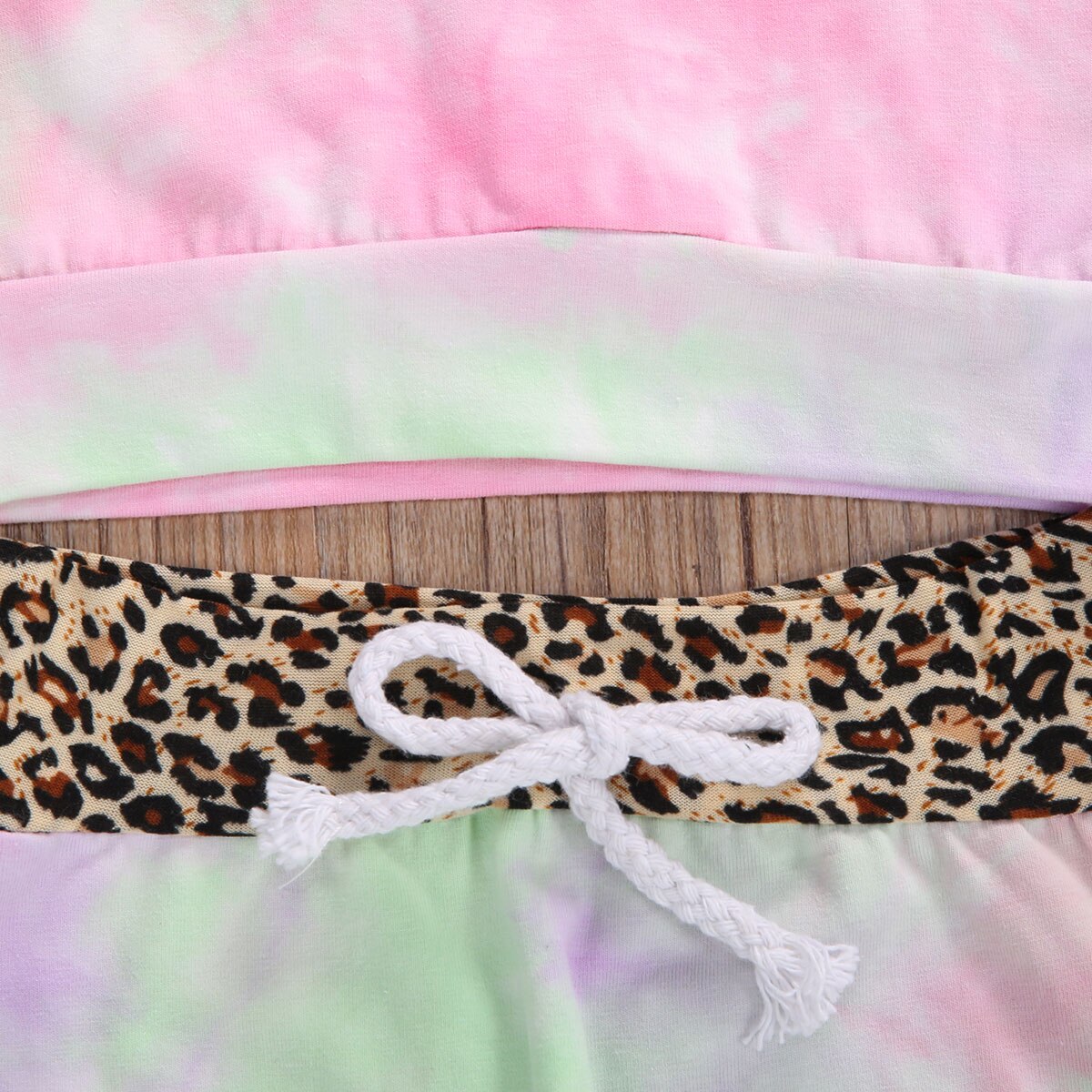 Focusnorm 0-24m baby piger drenge tie-dye tøj sæt leopard trykt rund hals langærmet toppe bukser bukser