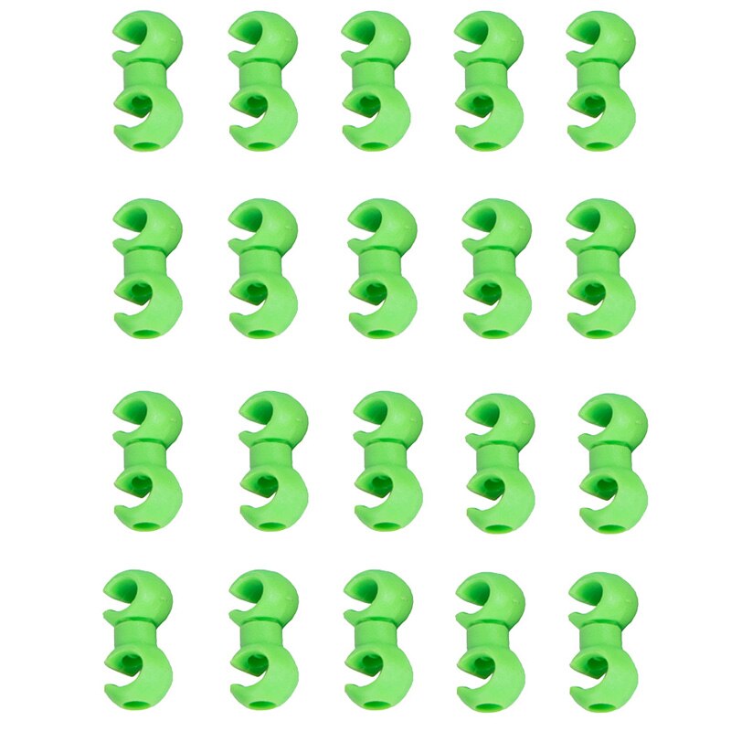 20pcs/Lot Mountain MTB Bicycle Brake Line Buckle S - type Fixed Bicycle Line Buckle Rotated Clip: Green