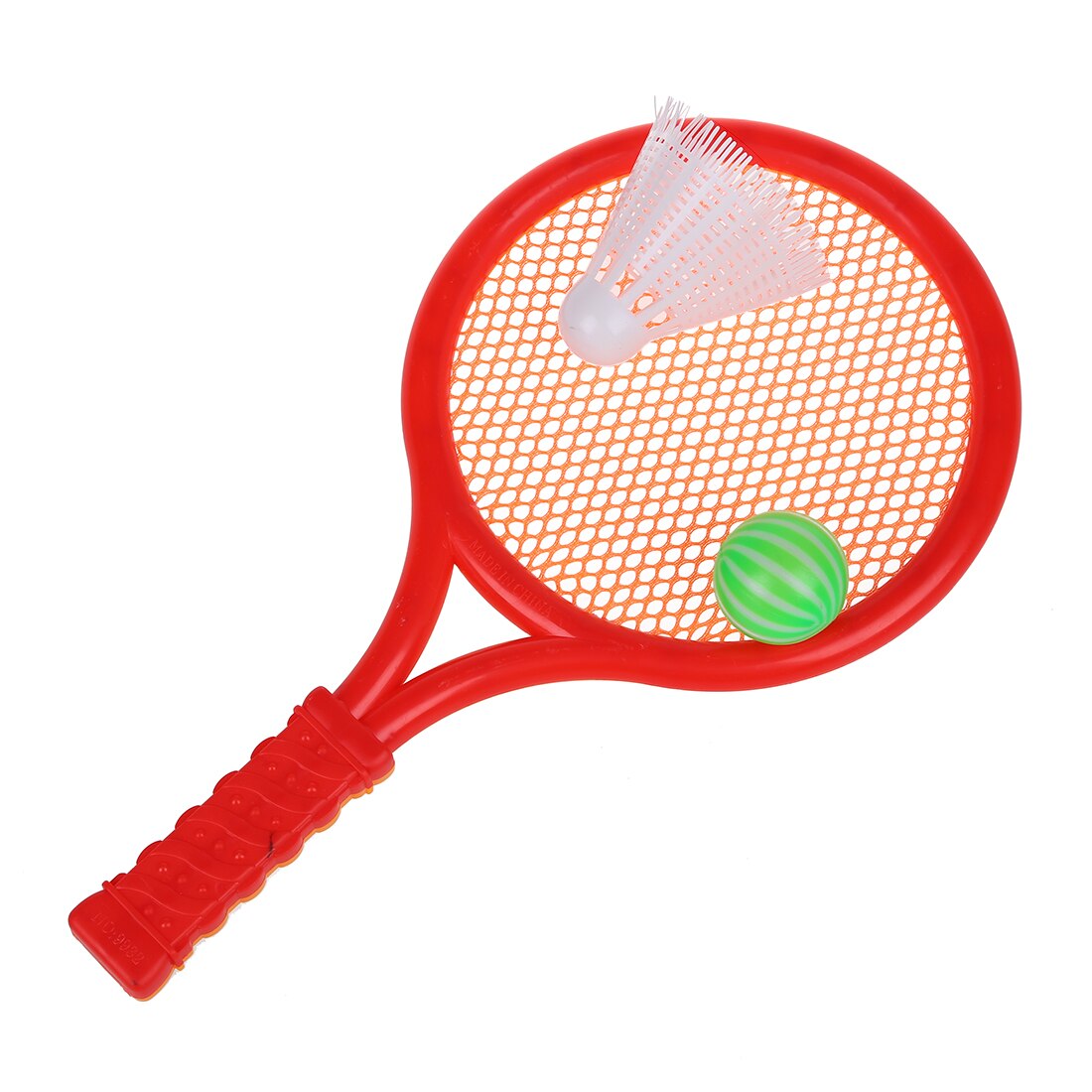 Barn spelar spel orange röd plast tennis badmintonracket leksak set