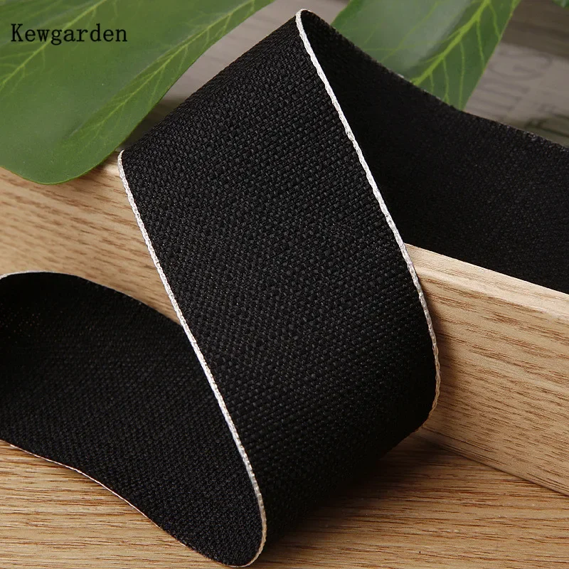 Kewgarden 40mm 1,5 "cinta de lino y algodón DIY lazos para el cabello accesorios de costura cinta hecha a mano manualidades 10 yardas: Níquel negro