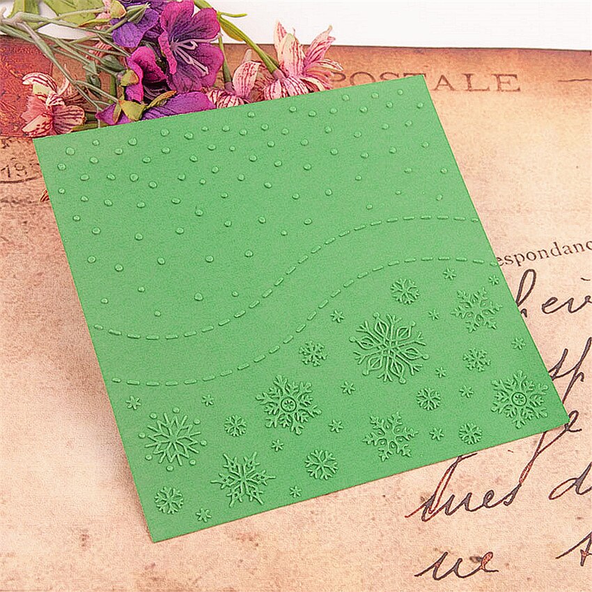 15x15cm Snowflakes Embossing folders Plastic bump Scrapbooking DIY Template Fondant indentation Cake Photo Album Card Make