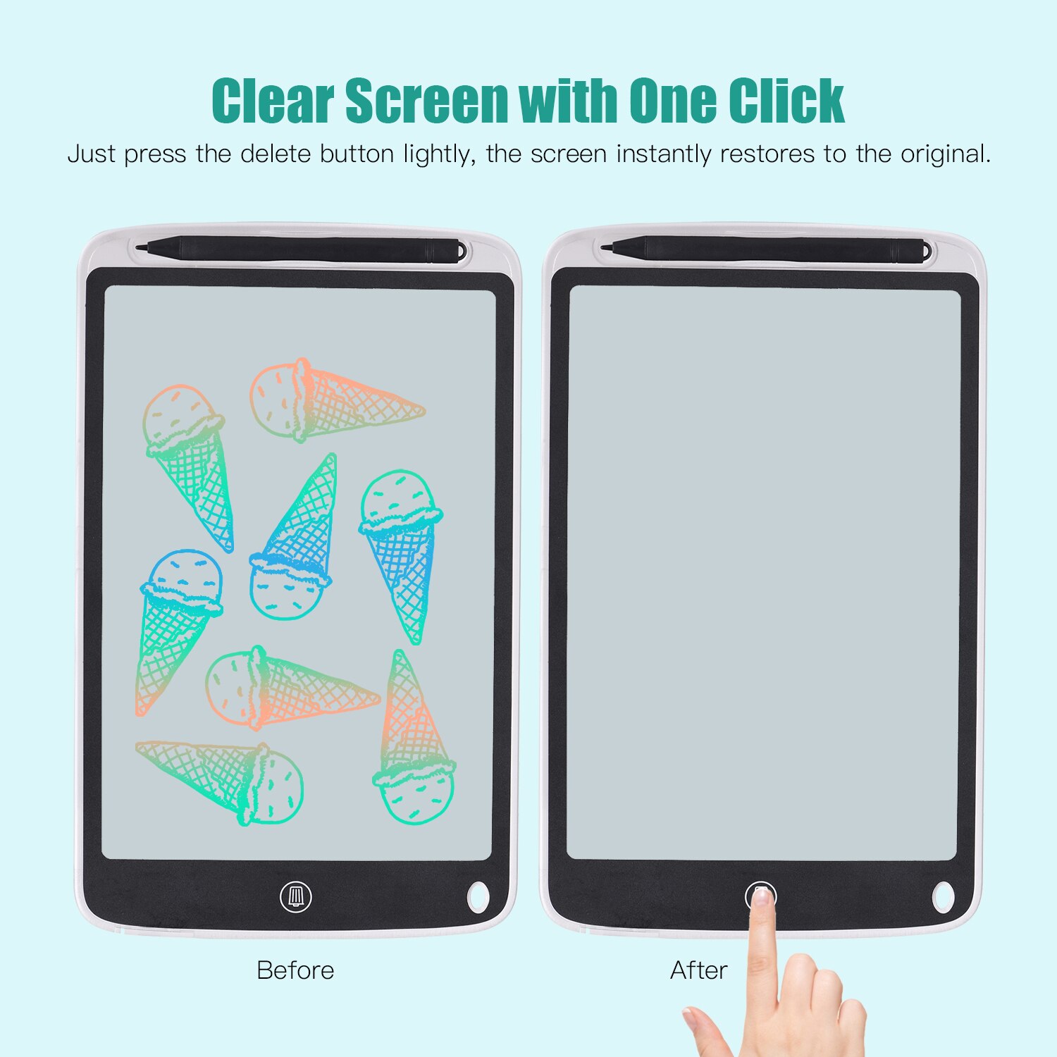 10 Inch LCD Writing Tablet Translucent Copy Drawing Board Digital Handwriting Pad Color Screen with Stylus Pen Lock Function