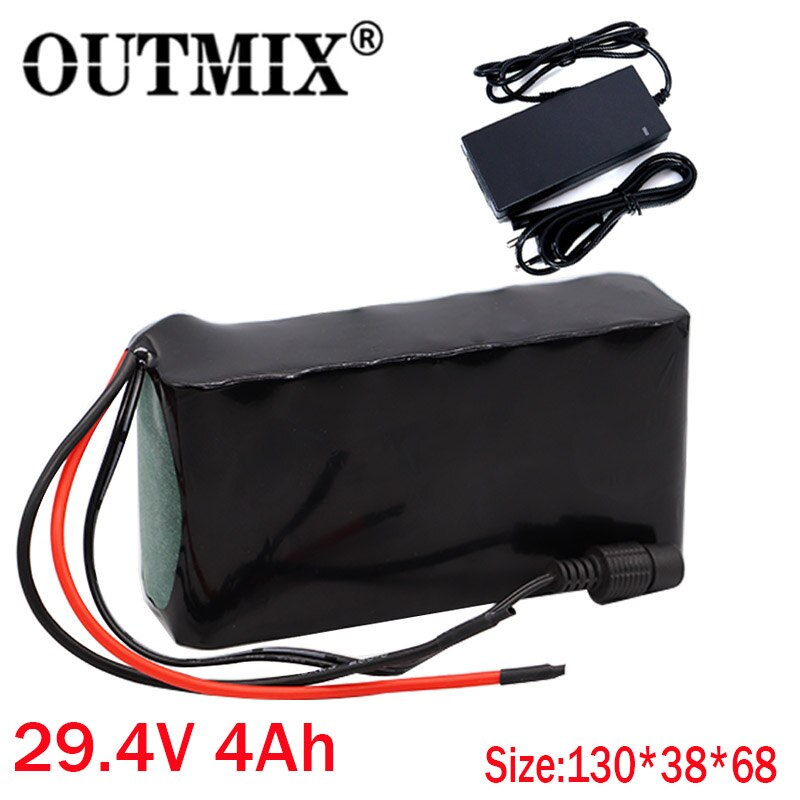 24v 6ah 7 s 2p 18650 li- jon uppladdningsbart batteripaket 29.4v 6000 mah elektrisk cykel moped balanseringsskoter + 29.4v 2a laddare: 29.4 v 4ah- laddare