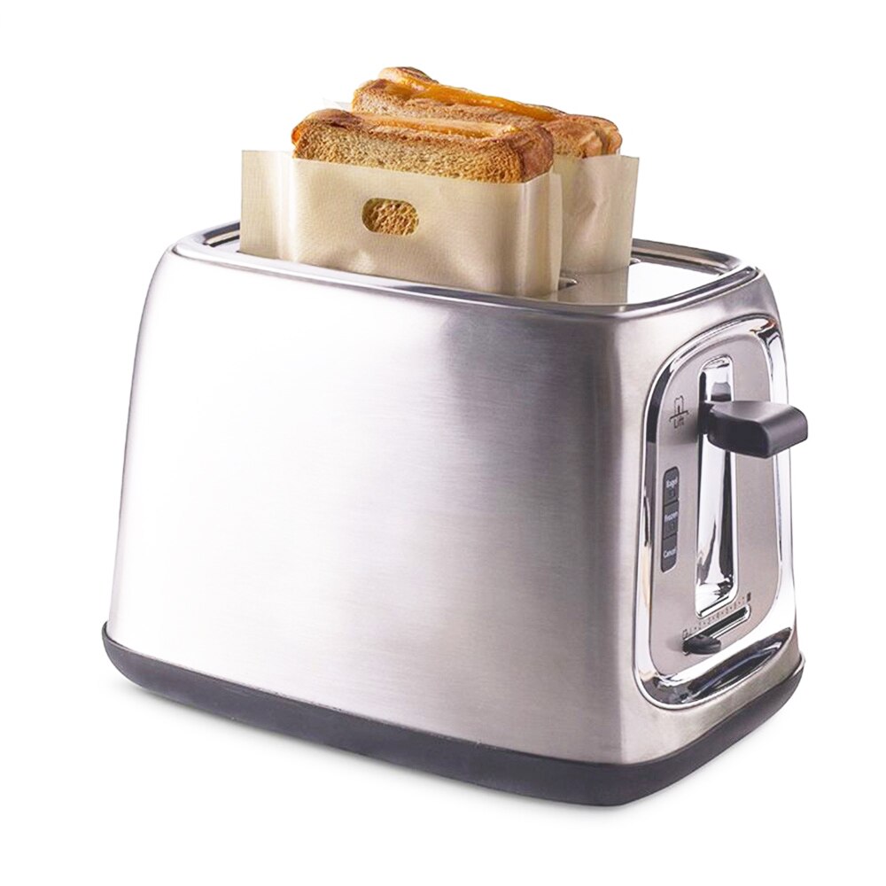 10PCS Toast Pocket Bag Non-Stick Reusable Toaster Sandwich Baking Pouch Kitchen PTFE Toast Bag Non-stick Microwave Bag