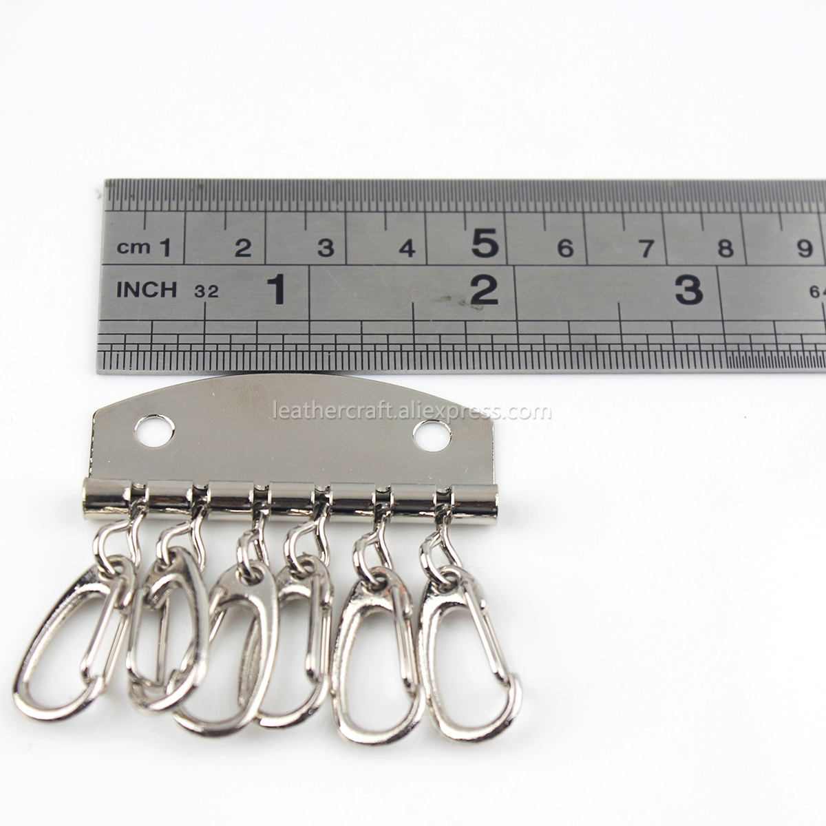 1 x metal nøgleholder nøglerække nøglering organnizer med 6 snapkrog til læder håndværks tegnebog nøgletaske taske hardware