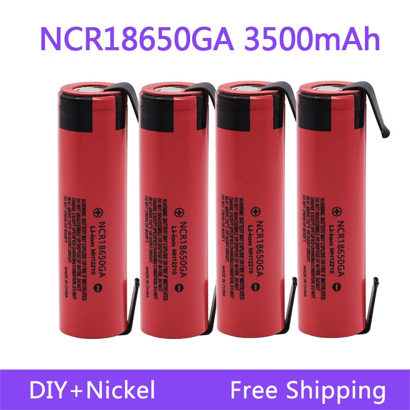 100% Original 18650 Battery NCR18650GA 3.7V 3500mAh 18650 Lithium Rechargeable Battery For Flashlight battery DIY Nickel