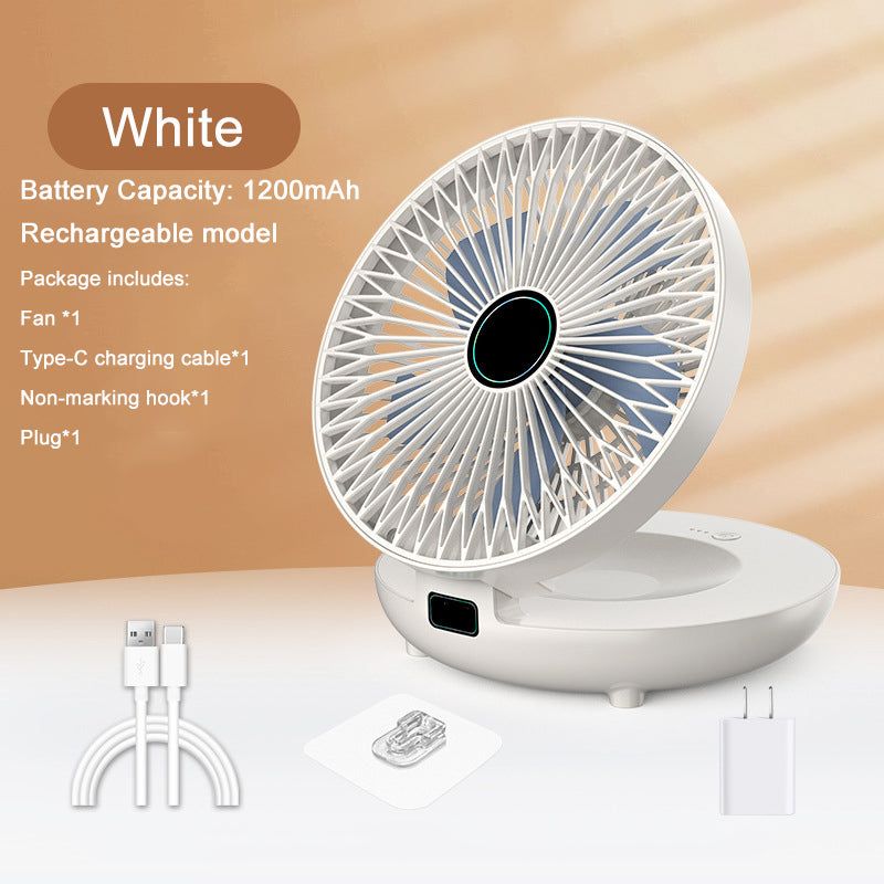 Ventilador de cocina de doble uso para el hogar, ventilador pequeño con carga USB, silencioso, de viento grande, de escritorio, Mini ventiladores eléctricos portátiles: Verde claro