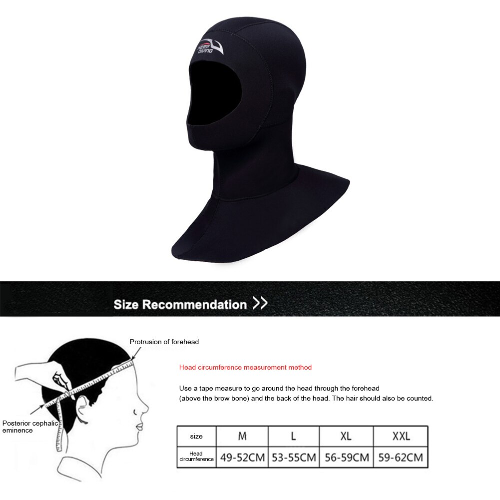 Chapeau de plongée sous-marine en néoprène 3MM, équipement de plongée sous-marine avec épaule, casquette, combinaison chaude pour la pêche sous-marine