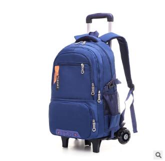 ZIRANYU School Wheeled backpack bags for boys Children Trolley Backpacks for school kids backpack on wheels Student rolling bags: 2 Wheels blue