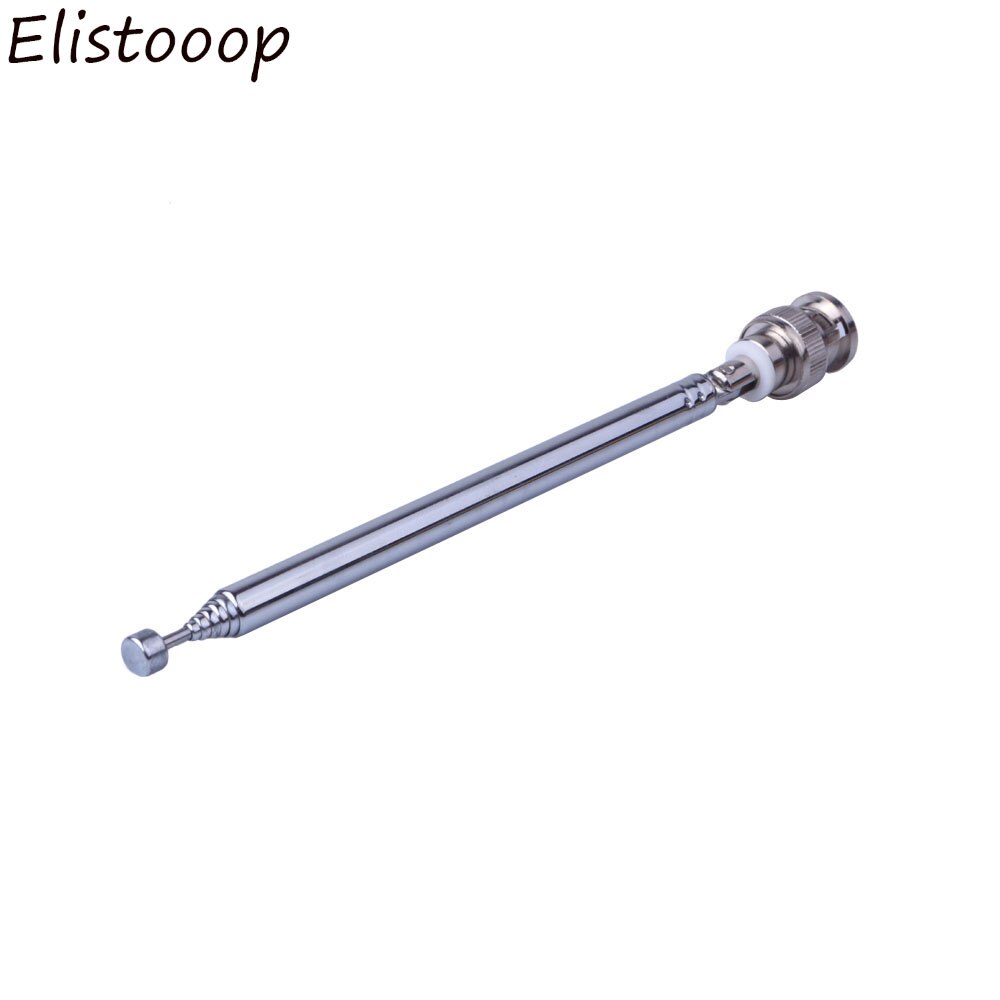 Antena extensible telescópica FM con conector BNC para Escáner de Radio FM, antena ajustable VHF/UHF, 45cm: Default Title