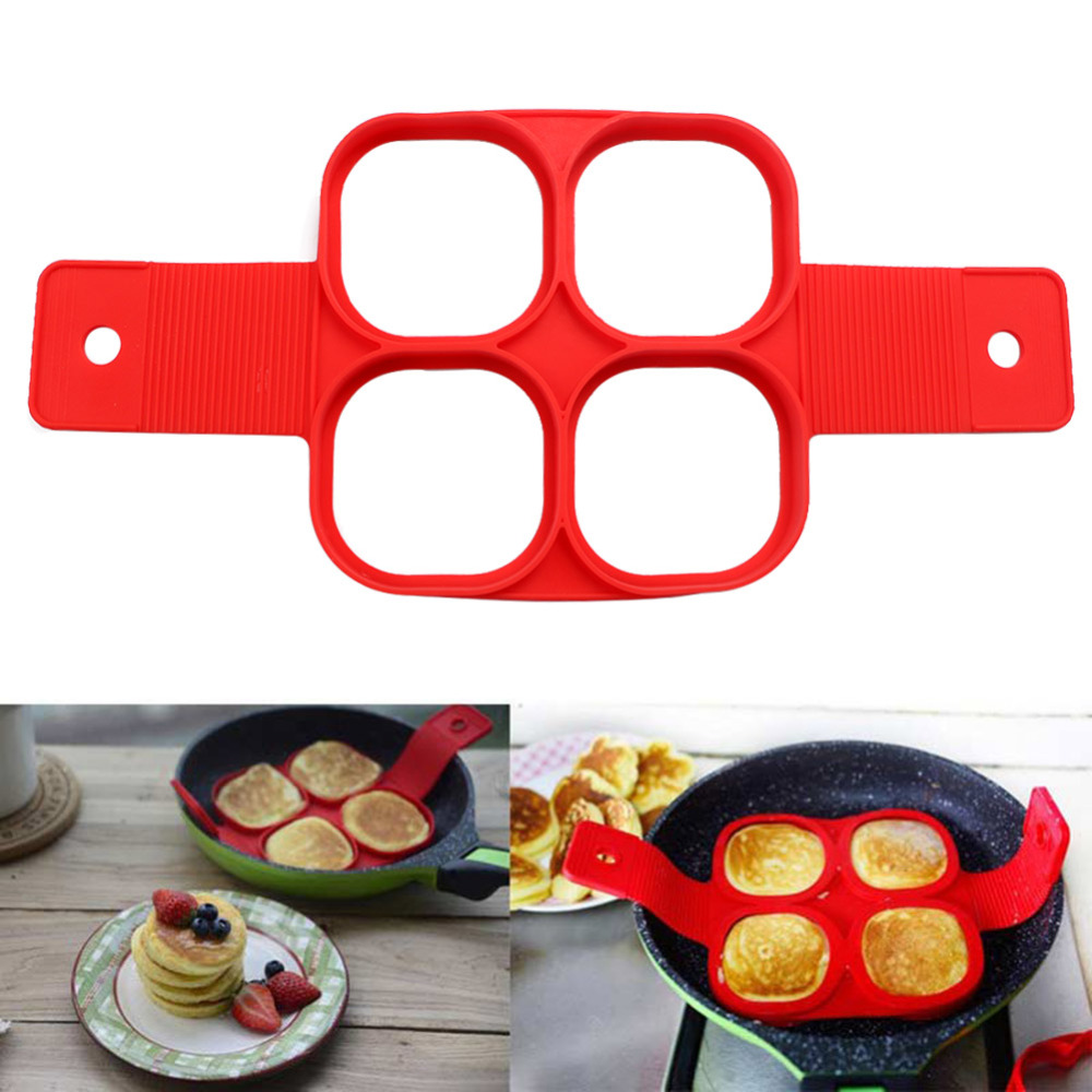 Æggemaskine form anti-stick pandekage form silikone omelet æg ring form værktøj mikrobølgeovne stegepander 4 hulrum  / 7 hulrum