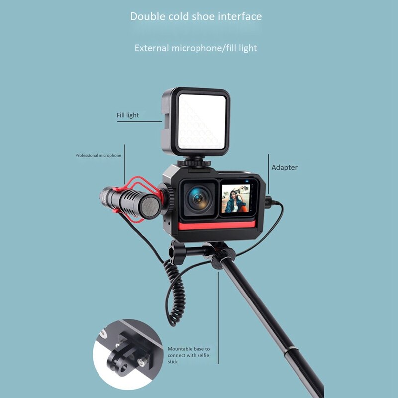 for Insta360 One R Extended Frame Metal Photo Rabbit Cage Extended Protective Cage Anti-Fall