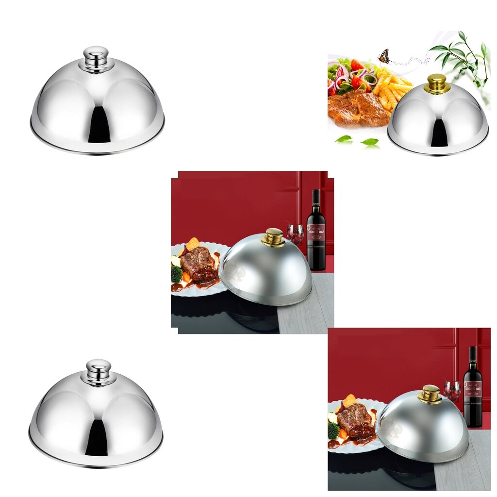 Stainless Steel Pot Cover Restaurant Food Cover for Fine Dining Cakes Appetizers Parties Restaurants