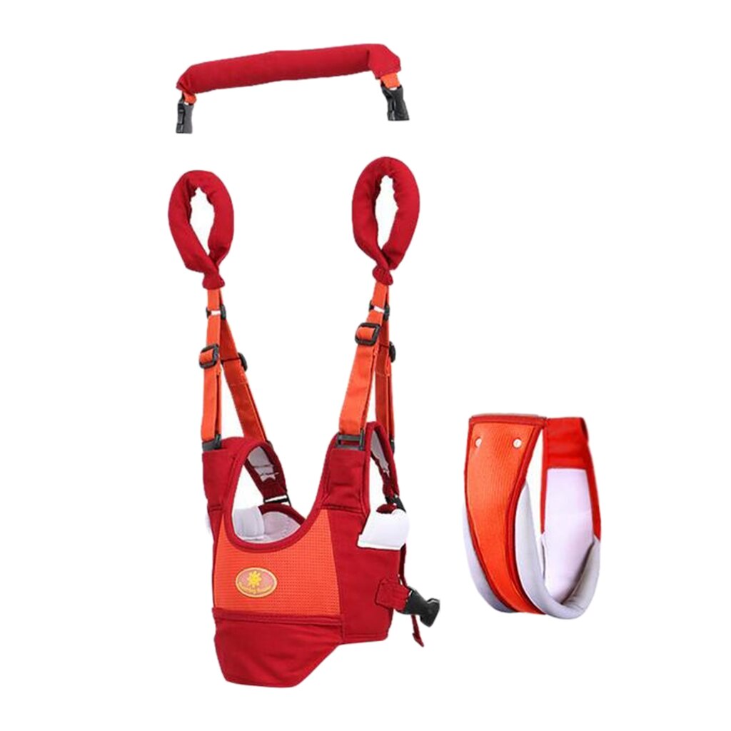 Adjustable Baby Infant Helper Handheld Learning Walk Protective Belt Harness Toddler Safety Walking Backpack: Red