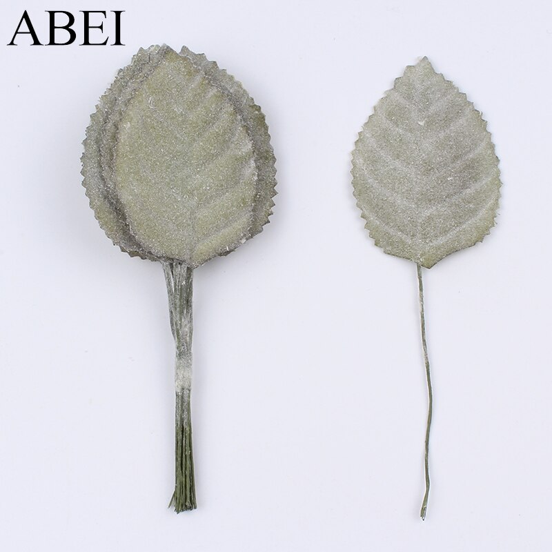 24pcs/lot Artificial Leaf Bouquet White Plant Faux Foliage For Christmas Wedding Party Home Decoration DIY Wreath Garland Craft