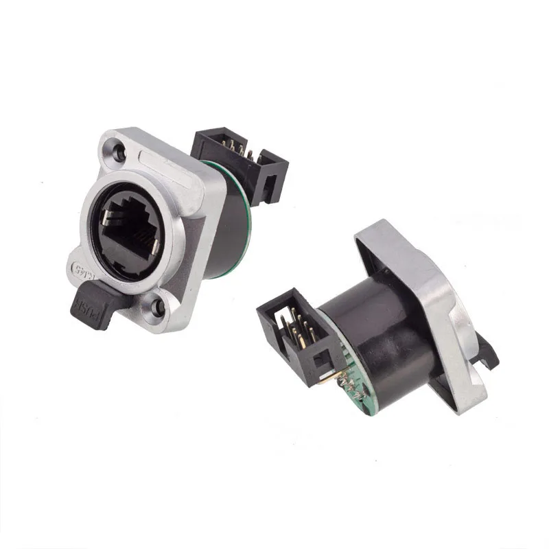 Waterproof 8P8C Cat5e RJ45 Connector Plug Socket Panel Mount Network Ethernet Extension Interface Outdoor LAN Signal Adapter: Ivory