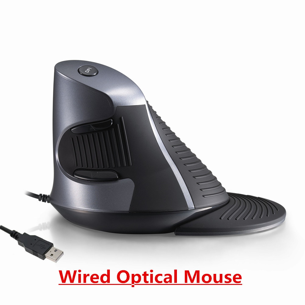Delux M618 Optical Vertical Wired Mouse 6 Buttons 1600 DPI Ergonomic Right Hand Mice with Rubber Protective Shell For PC: M618BU