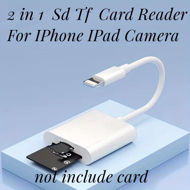 Para iPhone lector de tarjetas adaptador de tarjeta de memoria para iphone 14 13 12 8 pines a SD TF lector de tarjetas de cámara convertidor de datos OTG Cable de datos: Verde
