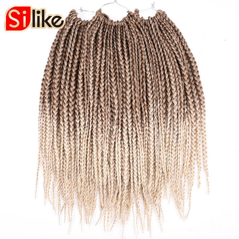 Ombre Grey 18 Inch Synthtic Micro Crochet Box Braids Hair Extension 24 Roots hair Braiding for Black Women