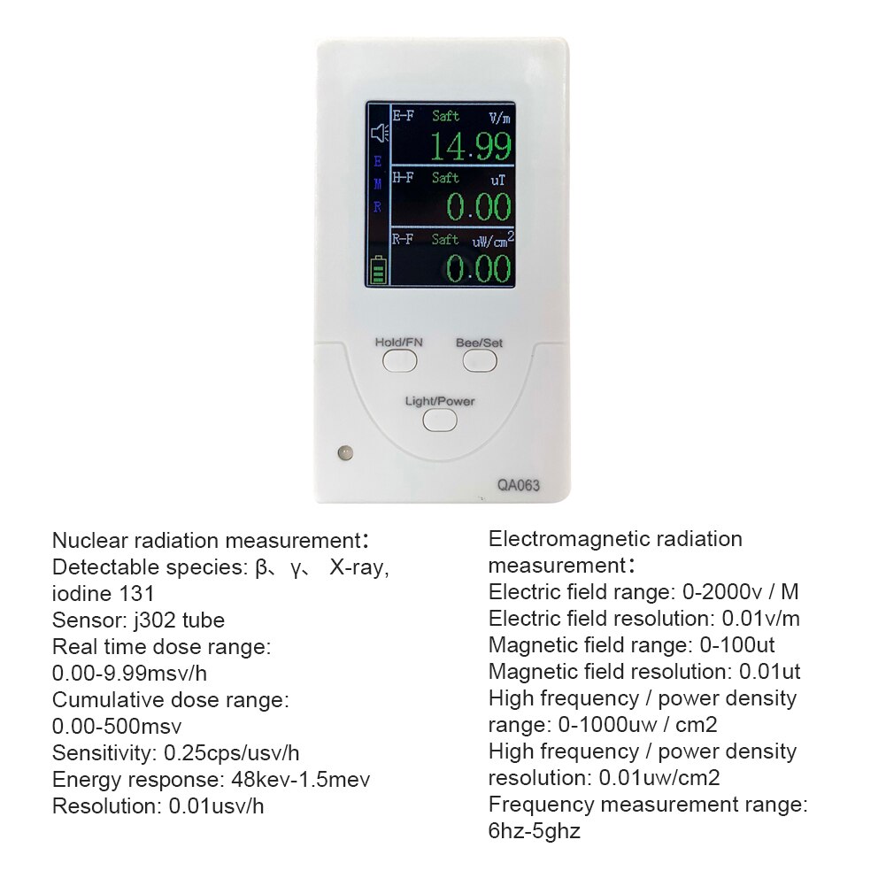 Dosímetro de radiación multifunción portátil, contador Geiger, Detector de radiación Nuclear, dosímetro personal, rayos X