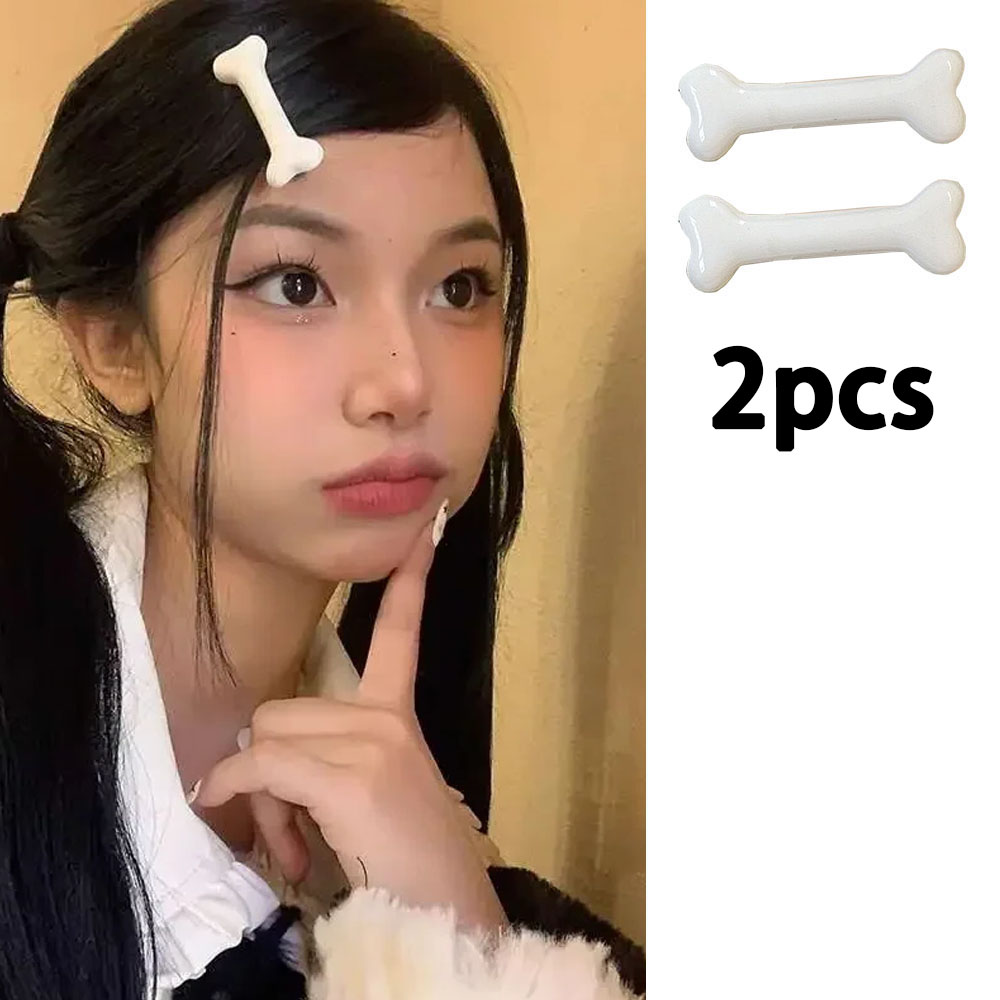Pinza para el pelo de hueso blanco, horquilla bonita de dibujos animados Y2k, Clip para el volumen del cabello a la , pasadores de horquillas pequeñas, accesorios creativos para el cabello 2025: Gris