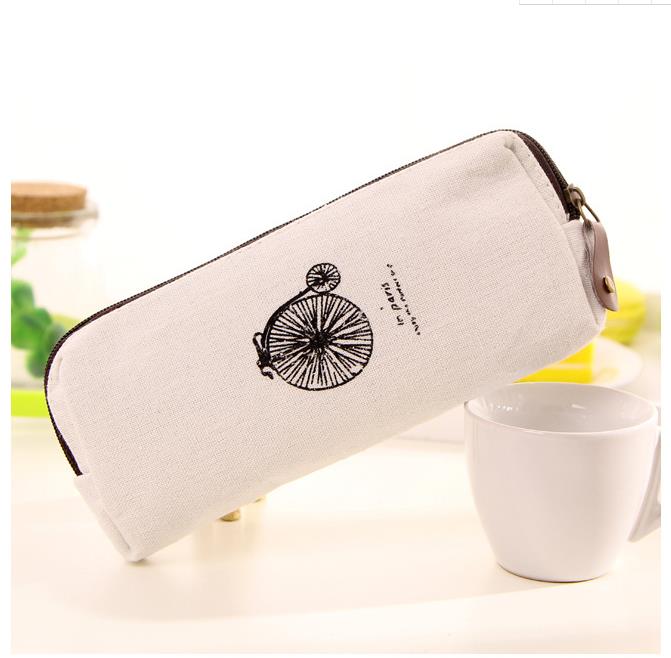 1pcs Groene Natuur Schoolbenodigdheden Etui Kawaii Student School Cosmetische Tas voor Vrouwen Kantoorbenodigdheden Escolar Canvas: P