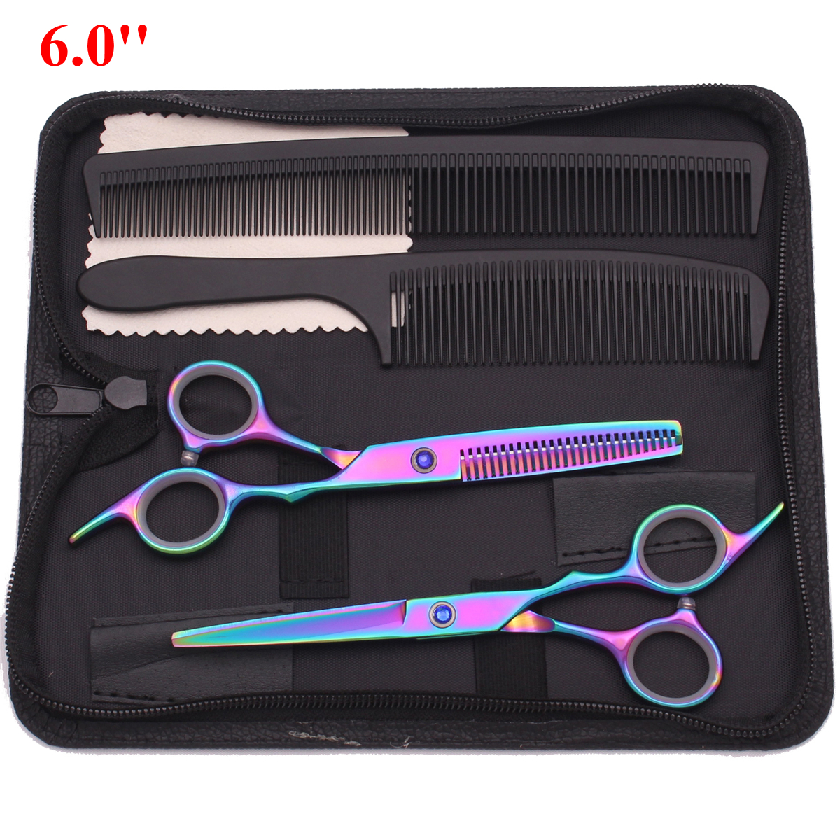 6.0 ''Professionele Haar Schaar Knippen Schaar Dunner Kappers Kapsel Scheermessen Kam Set Salon Kapper & Thuis: Licht Geel