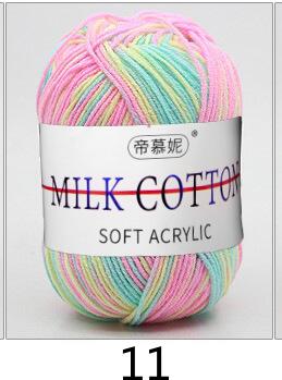 Hilo de lana de ganchillo para bebé, algodón suave y dulce teñido con leche, hilo grueso de fibra tejida a mano, hilos de hilo de ganchillo para suéter DIY: Blanco