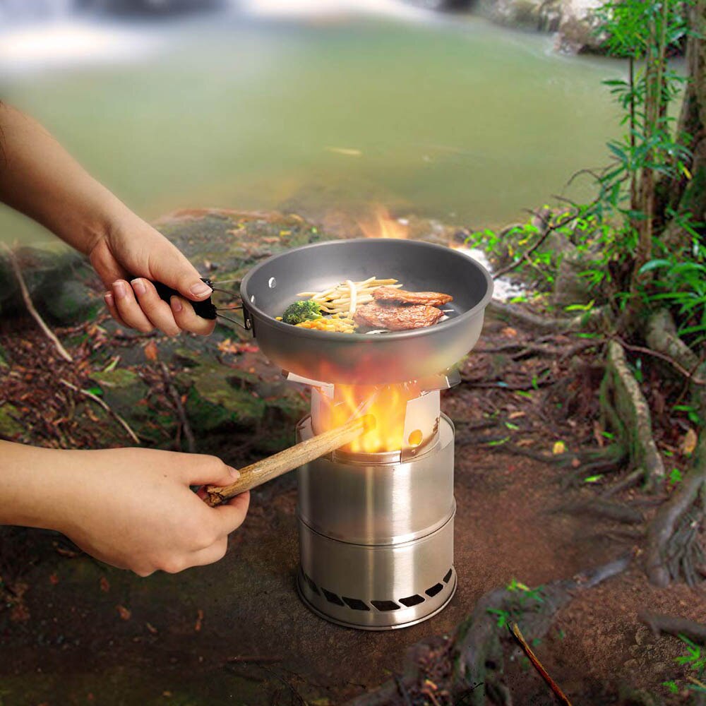 Esterno portatile di Campeggio Stufa Stufa A Legna Che Brucia Mini Leggero In Acciaio Inox Stufa di campeggio di Picnic BARBECUE Fornello Strumenti di Avventura di Viaggio