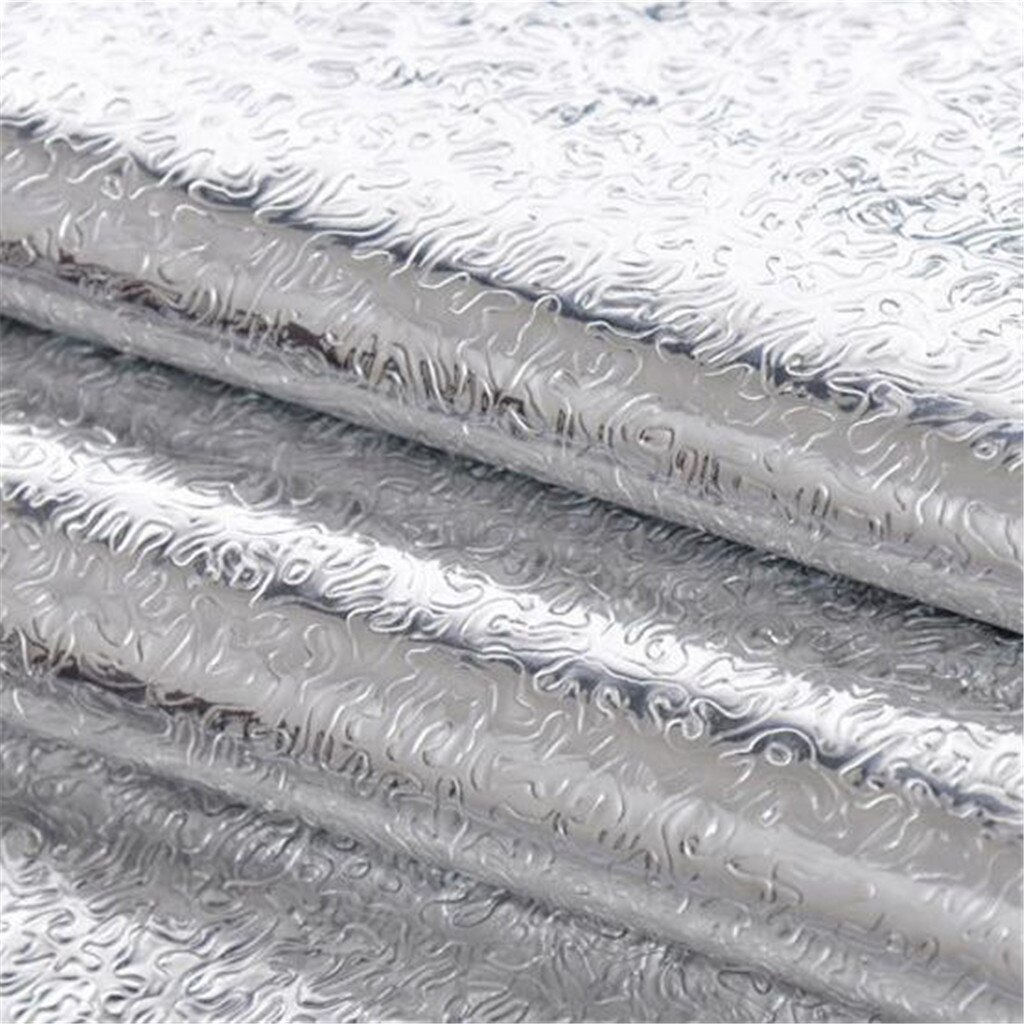 60Cm X 100Cm Keuken Olie-Proof Waterdicht Stickers Aluminiumfolie Fornuis Kast Zelfklevende Muur Sticker behang