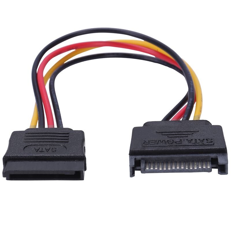 PC SATA 15 Pin Male to Female HDD Power Cable Converter Adapter: Default Title