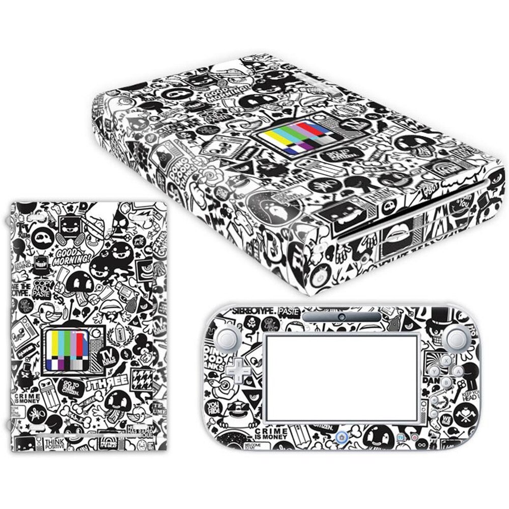 for Wii U stickers Vinyl Skin Sticker Protector for Nintendo Wii U and controller skin Sticker: TN-WiiU-0407