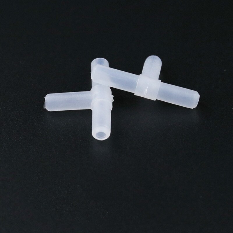 10Pcs 4Mm Plastic T-Weg 3-Way Hose Aquarium Fish Tank Luchtpomp Line Tubing Gewrichten cross Connectors Pomp Air Tube Accessoires