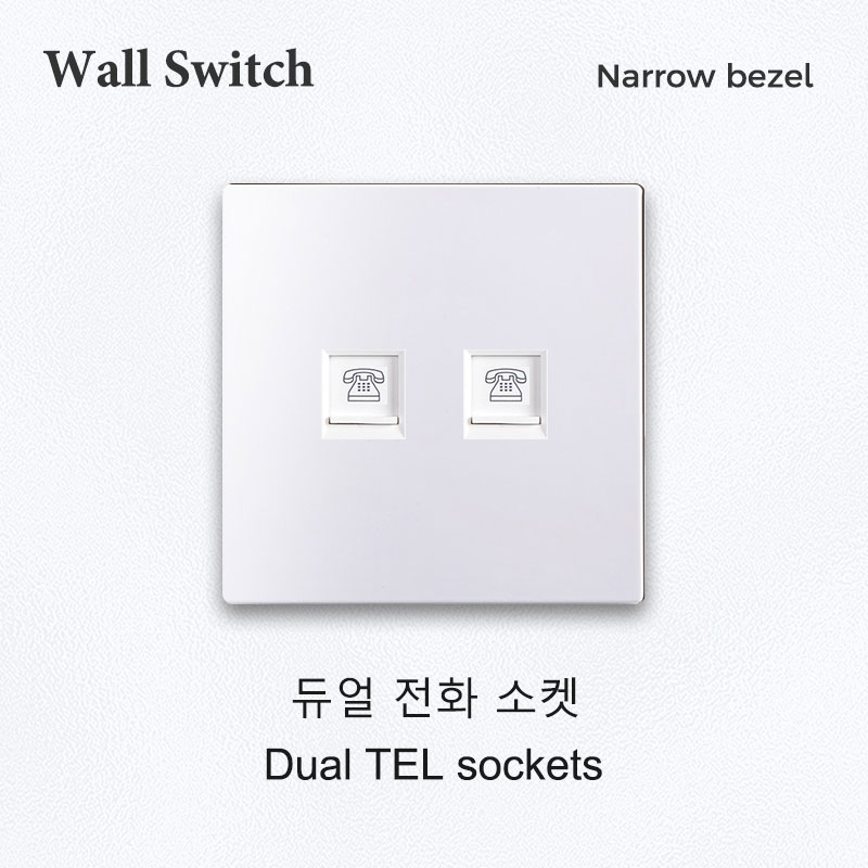 Plastic Panel Wall Light Switches 1/2/3/4 Gang Button Switch with Wall EU TV NET Socket Function Parts DIY Korean Standard White: Navy Blue