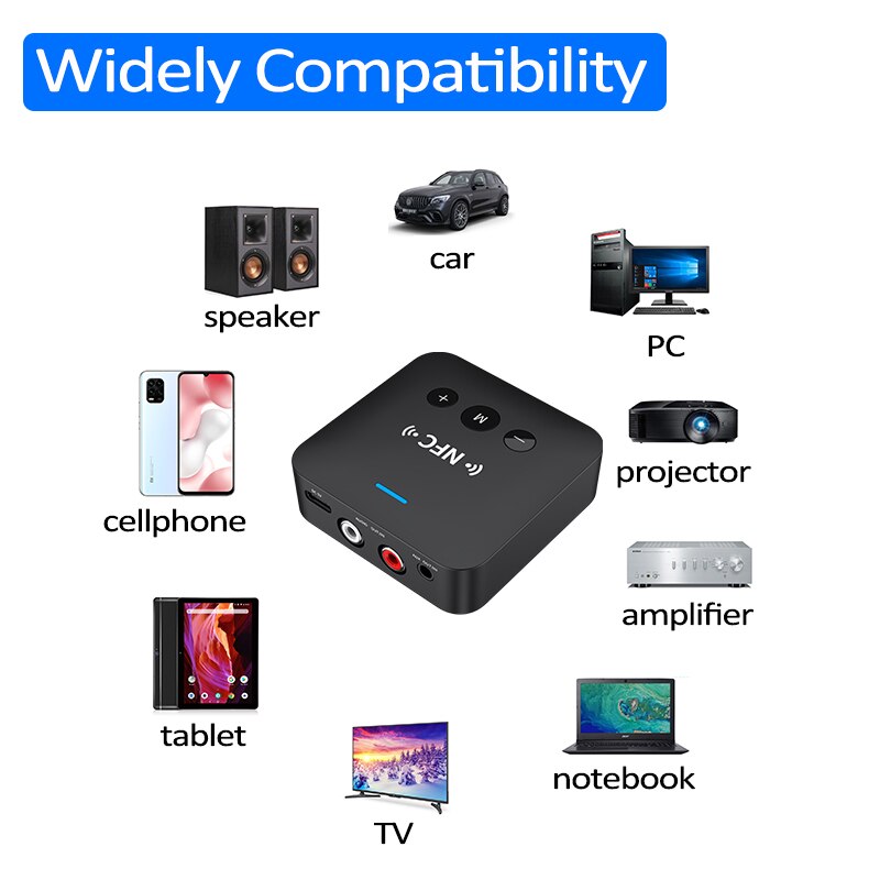 Bluetooth Receiver Transmitter BT 5.0 TF Card Stereo 3.5mm Jack AUX RCA Wireless Bluetooth Audio Adapter For TV Car Headphone