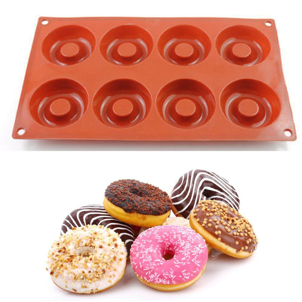 8 Holte Siliconen Cake Donut Pan Donut Bakvorm Cupcake Zeep Savarin Mould