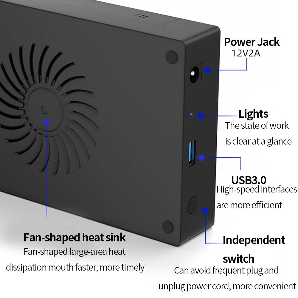 Tishric caixa de disco rígido externo 3.5 hdd ssd sata para usb 3.0 3.1/tipo c 3.5 Polegada caixa de gabinete de disco rígido para computador lapop
