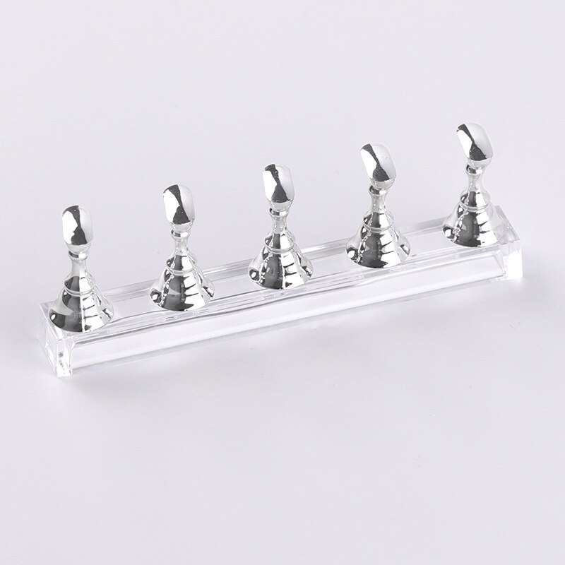 5 Stuks Nail Art Practice Display Stand Schaakbord Magnetische Tips Wit Zwart Praktijk Houder Set Polish Gel Kleurenkaart tool