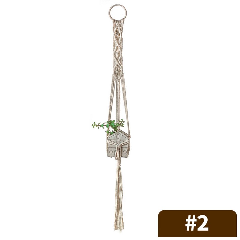 Vintage Hanging Flowerpot Net 100% Cotton Handmade Hanging Baskets Macrame Plant Hangers Flowerpot Holder Basket Home Decor: 88-2