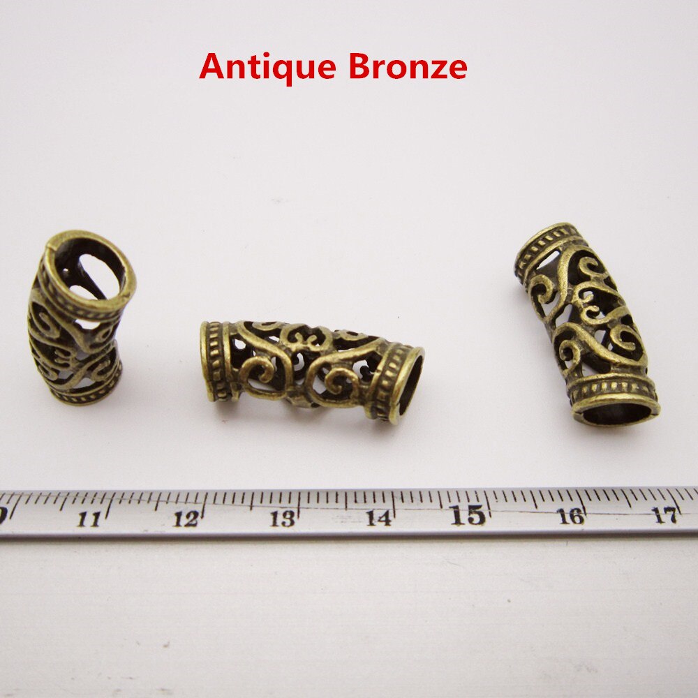 5 stuks -20 stuks antieke bronzen viking haar vlecht dread baard dreadlock kralen ringen buis accessoires ca. 7mm gaten