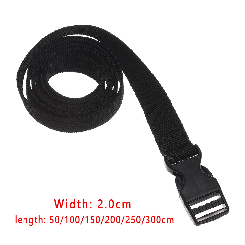 1PC Durable noir Nylon voyage attaché Cargo cravate libération boucle serrer ceinture sangle Cam boucle voyage attaché Kits extérieur Camping outil