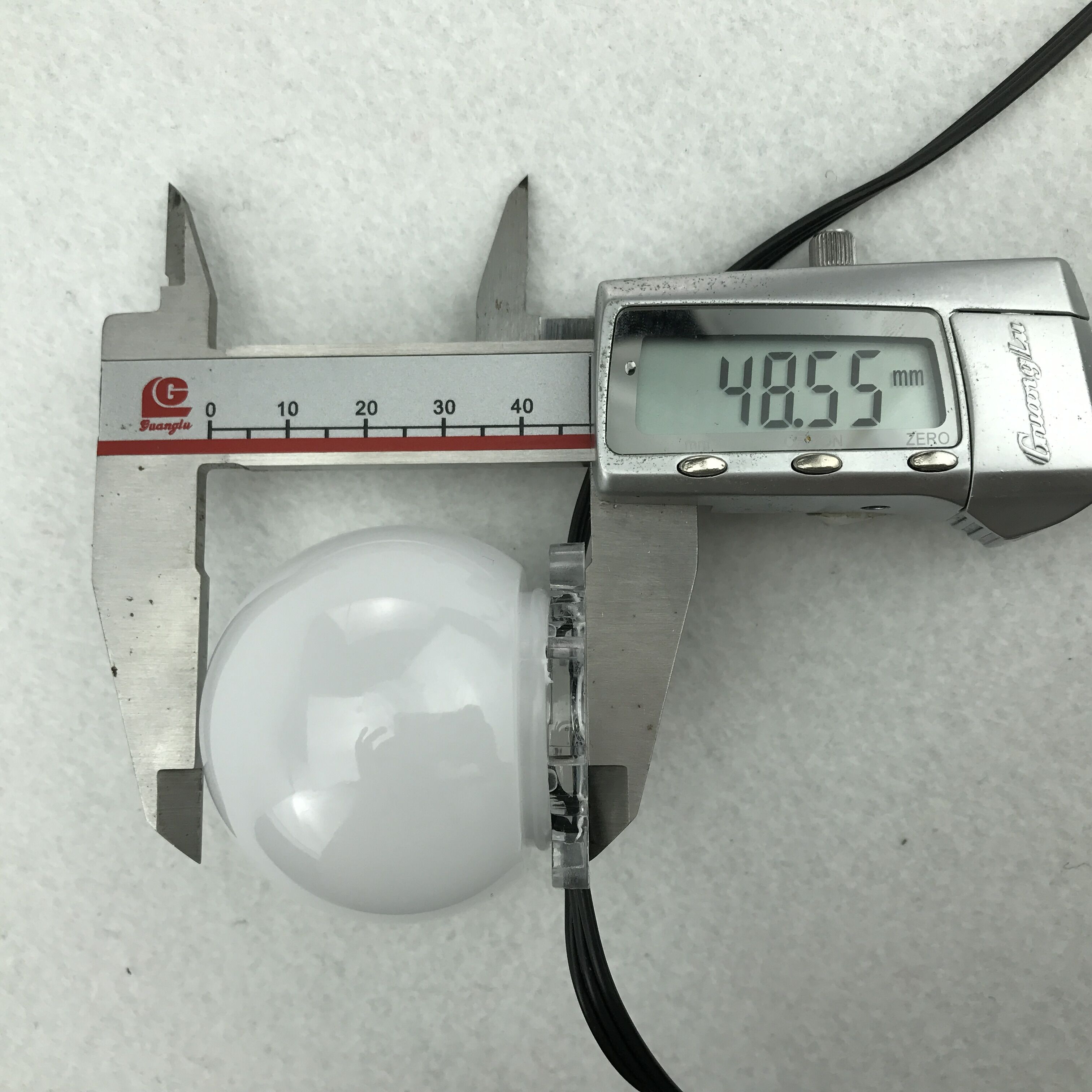 WS2818 DC12V Adresseerbare Rgb Full Color Pixel Module; IP68 Nominale; 50Mm Frosted Cover; 30Mm Base; 3Leds; 0.72W;18AWG Alle Zwarte Draad