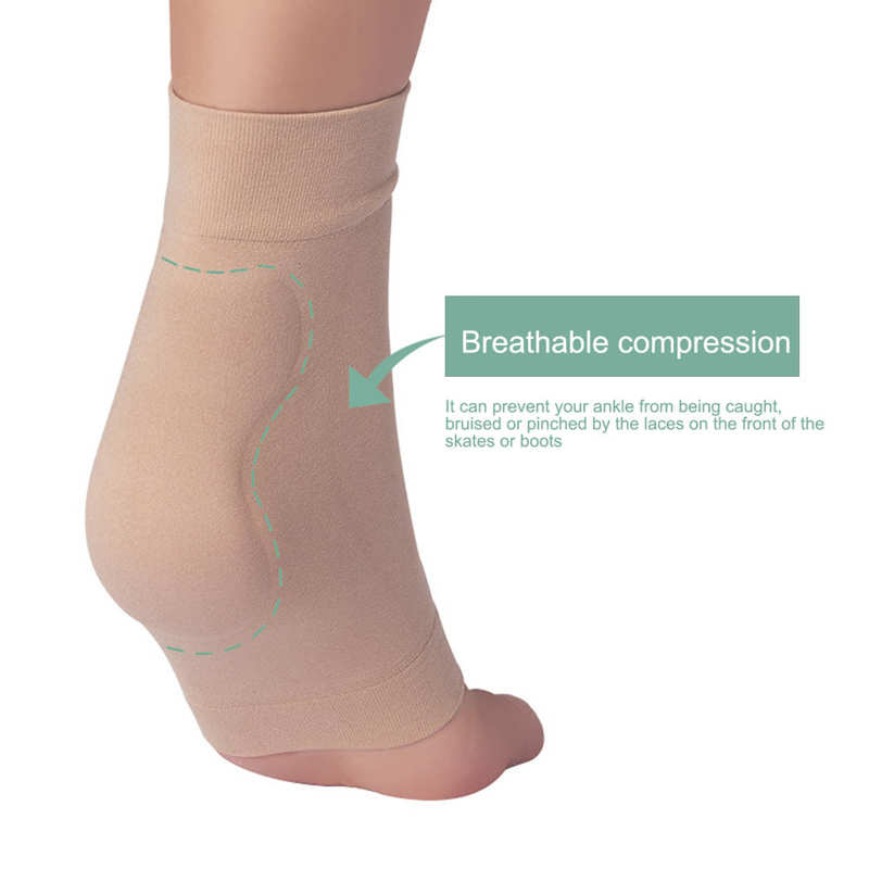 1 par hälskyddande sockhäl silikonvadderad skyddsärm mjuk fot ankel elastisk skyddsstrumpa