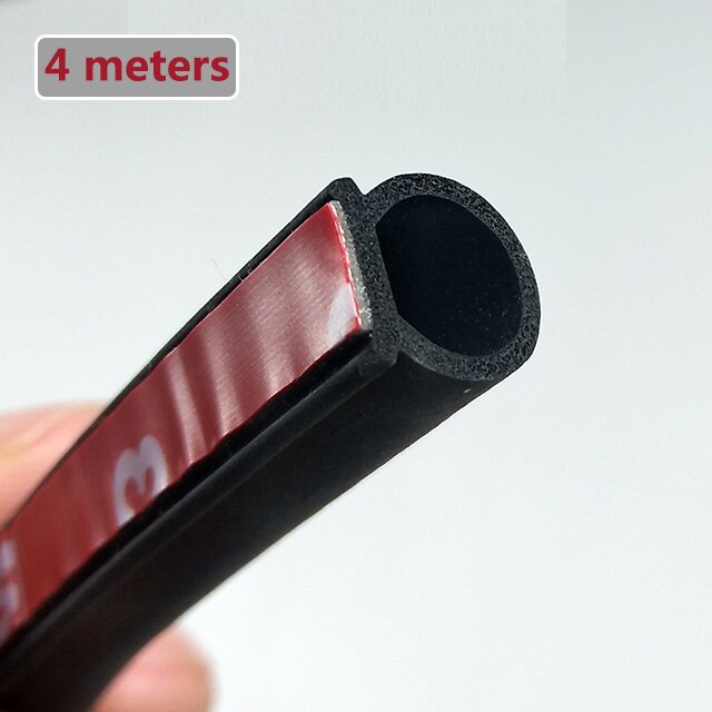 4 Meter Kleine D 10 Mm/9 Mm Auto Geluidsisolatie Afdichting Rubber Strip Lawaai Auto Deur Afdichting Tochtstrip universele Weer Strip: Default Title