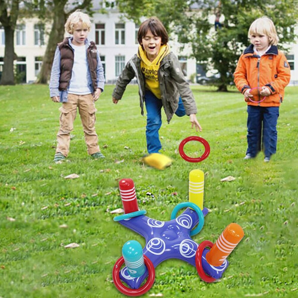 80*40 Pvc Opblaasbare Cross Ring Toss Spel Met 4 Cirkels Water Drijvende Gooien Ring Spelen Zwembad Fun outdoor Sport Speelgoed