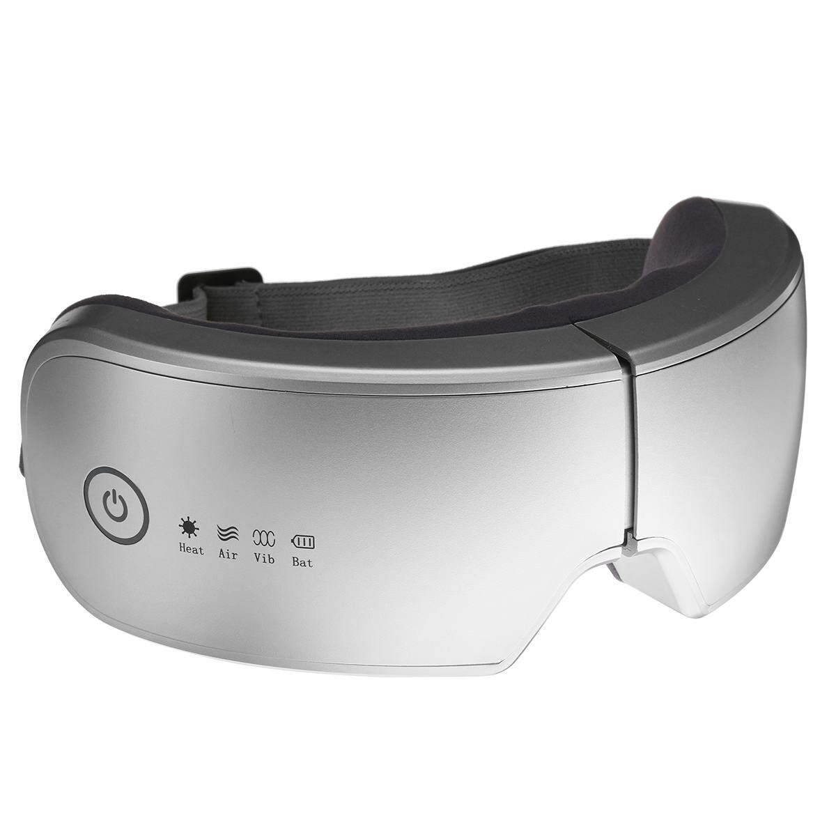 Eye Massager 4D Smart Trillingen Oogzorg Instrument Comprimeren Bluetooth Muziek Eye Massage Bril Vermoeidheid Pouch &amp; Rimpel: Zilver