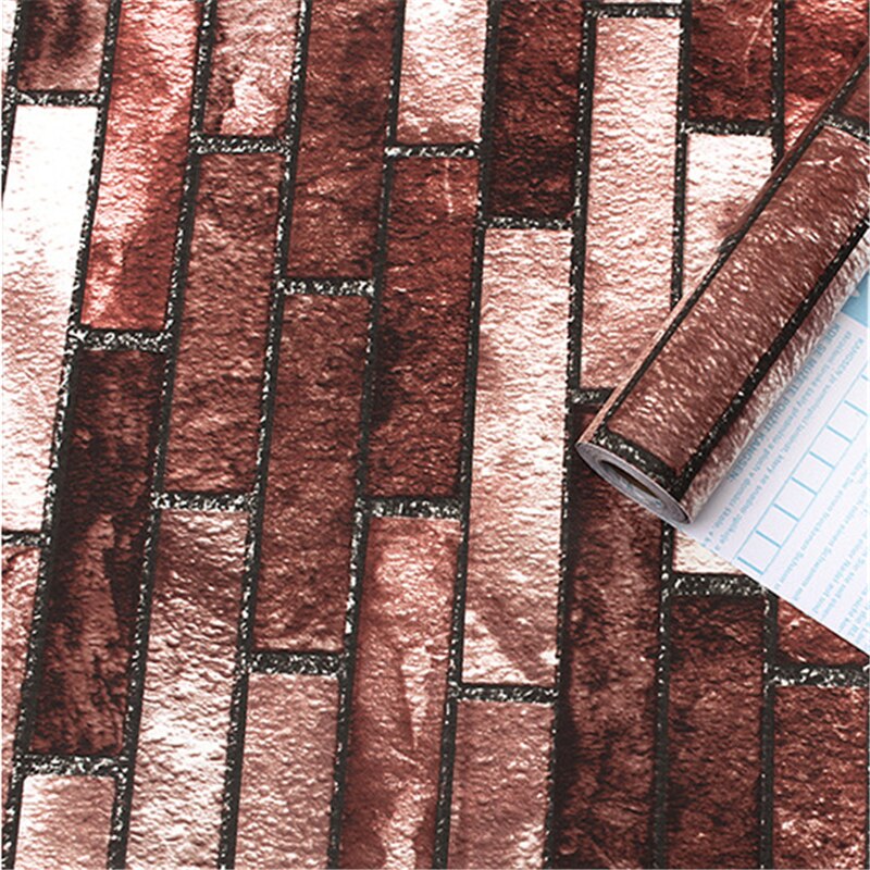 self-adhesive wallpaperRetro brick pattern waterproof scrubable antiquerestaurant hotel background wall dormitory wall sticker