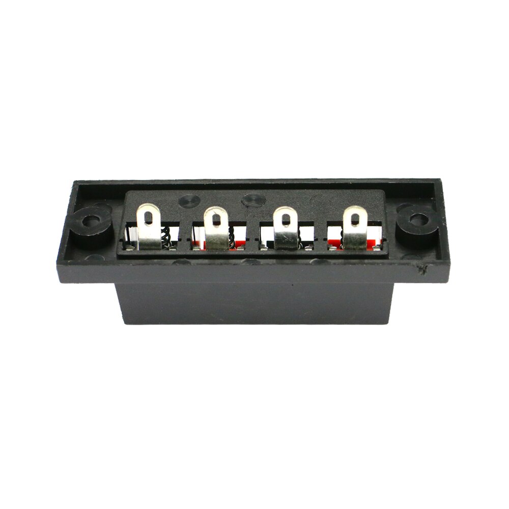 GHXAMP 4 Way Amplifier Speaker Terminal Strip Block Spring Push Release Connector High Quatily Thick ABS Plastic 2pcs