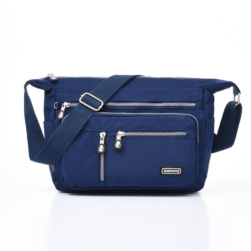 Nylon Crossbody Tassen, Een Schouder Crossbody Tassen, Vrouwen Casual Mode Tassen, vrouwen Multi-Pocket Crossbody Tassen, Multi-Funct: Deep Blue